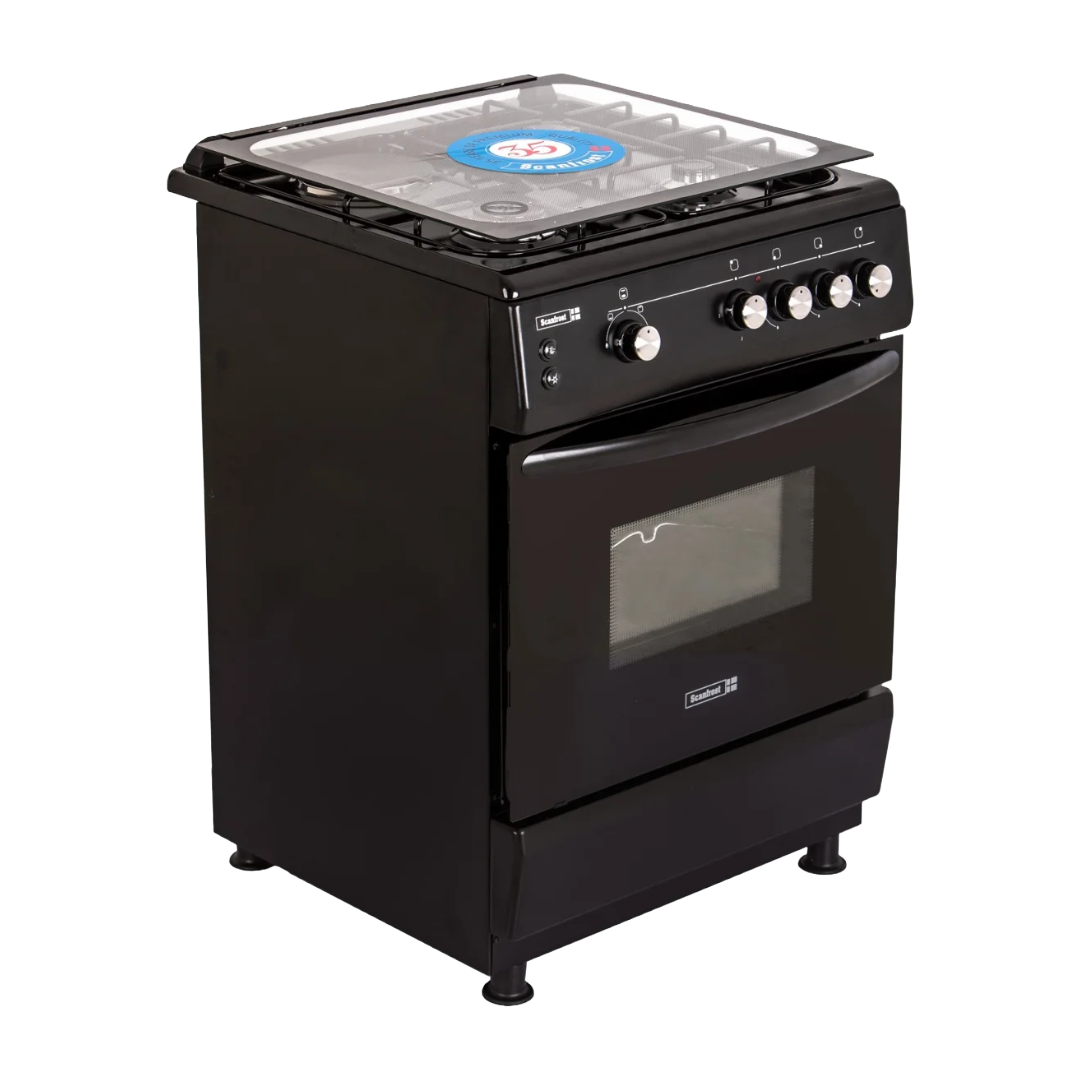 Scanfrost Gas Cooker /60X60/CK6400B/R 4GAS Black/Red