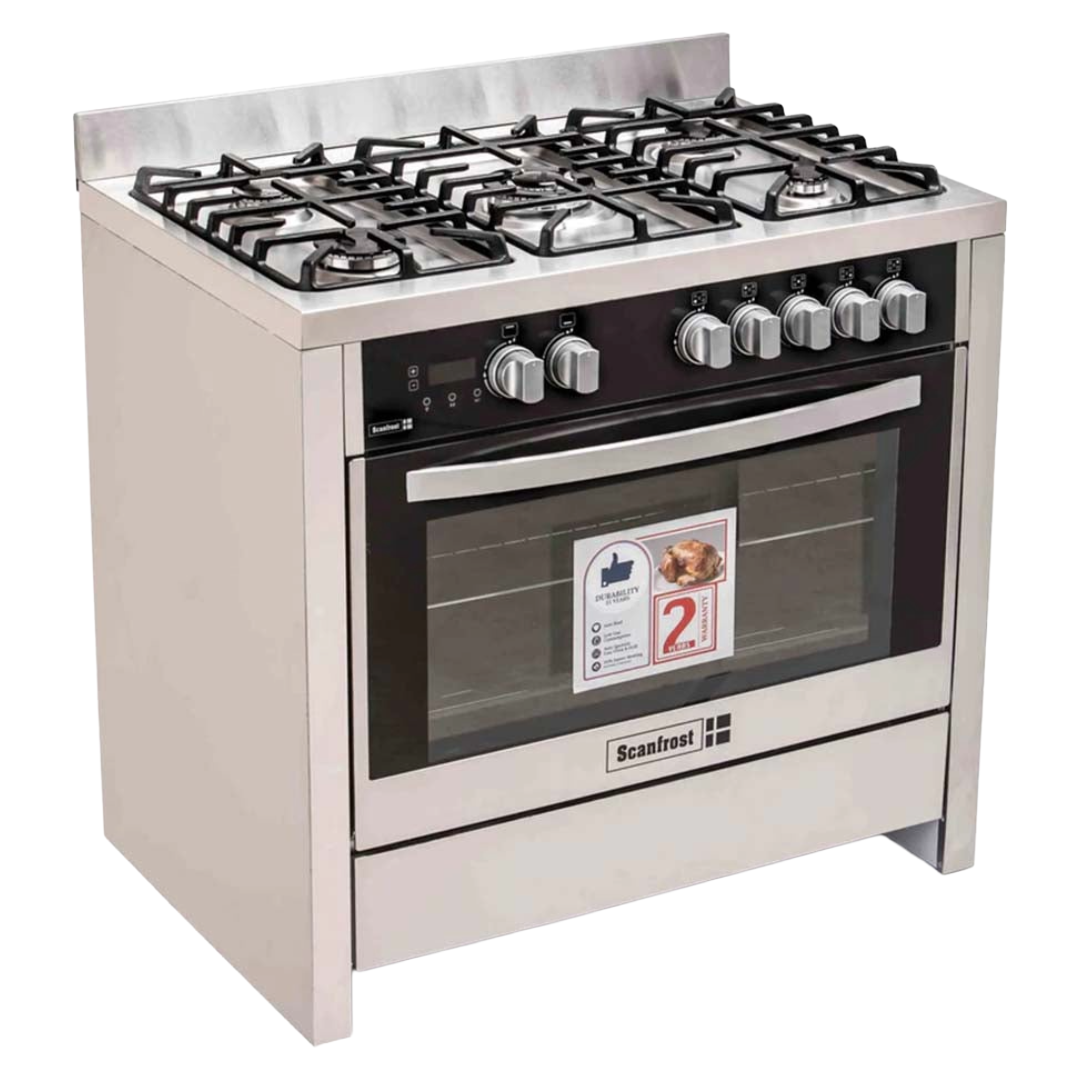 Scanfrost Gas Cooker 90X60 5G INOX SFC9502SS