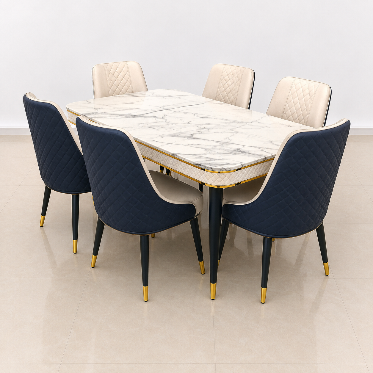 Premium Marble Top Dining Set 6 Seater
