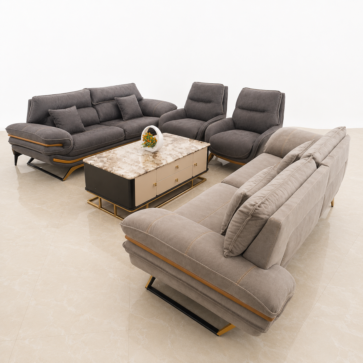 Unique Turkish Fabric Sofa 8 Seater