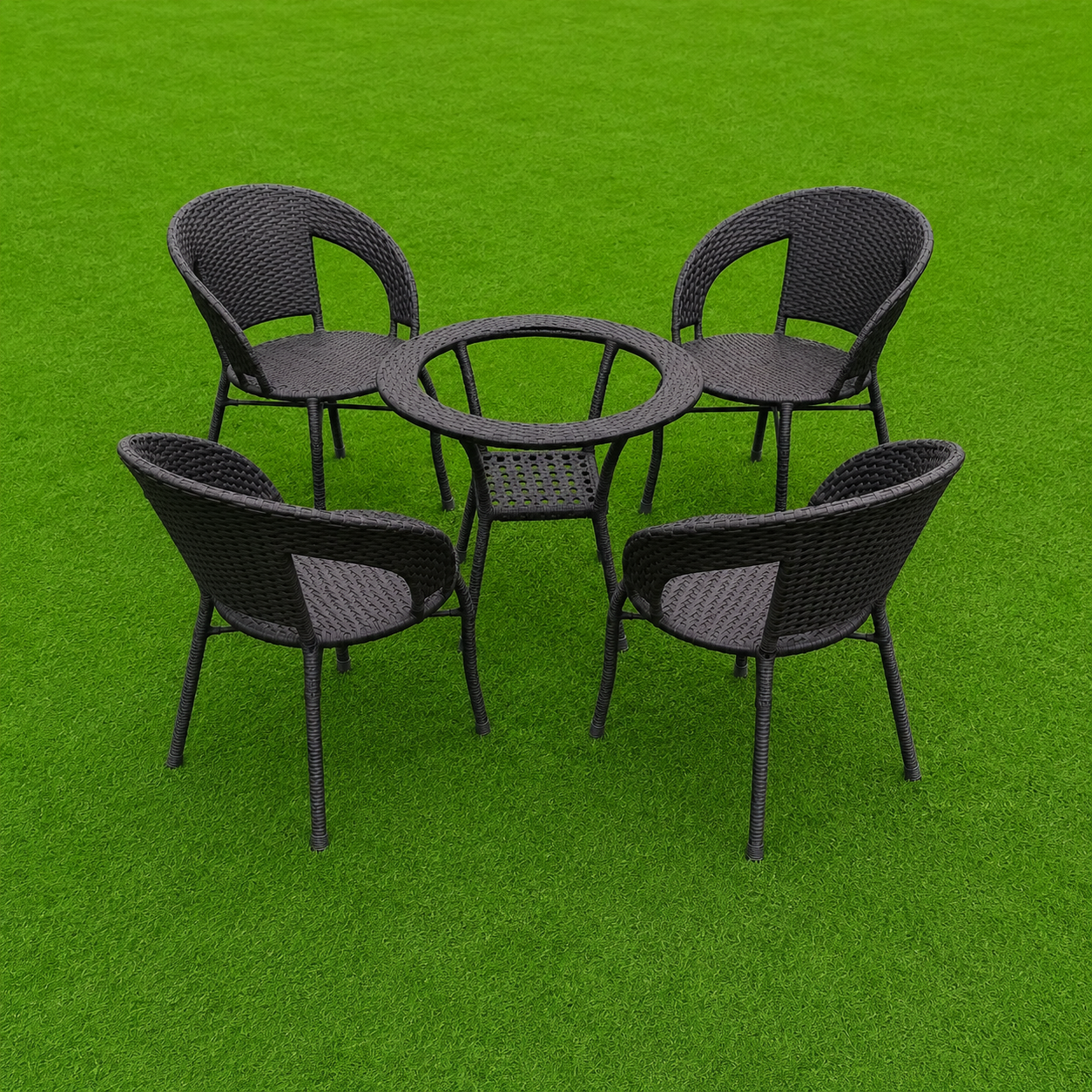 Unique Outdoor Furniture 4 + 1 | Woven Table Set
