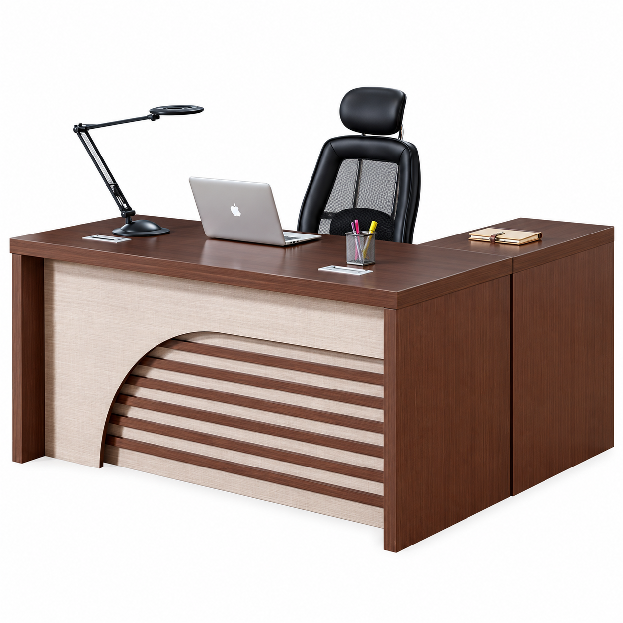 Executive Office Table – L-Shaped Wooden Office Desk