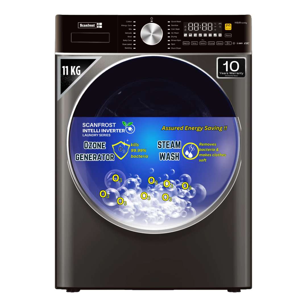 Scanfrost Front Loading Washing Machine Inverter-SFWMFL11000INVME