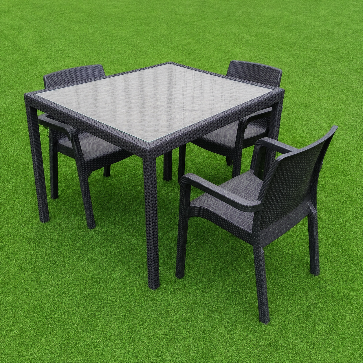 Outdoor Dining Set 4 Seaters | Rattan Table & Chair