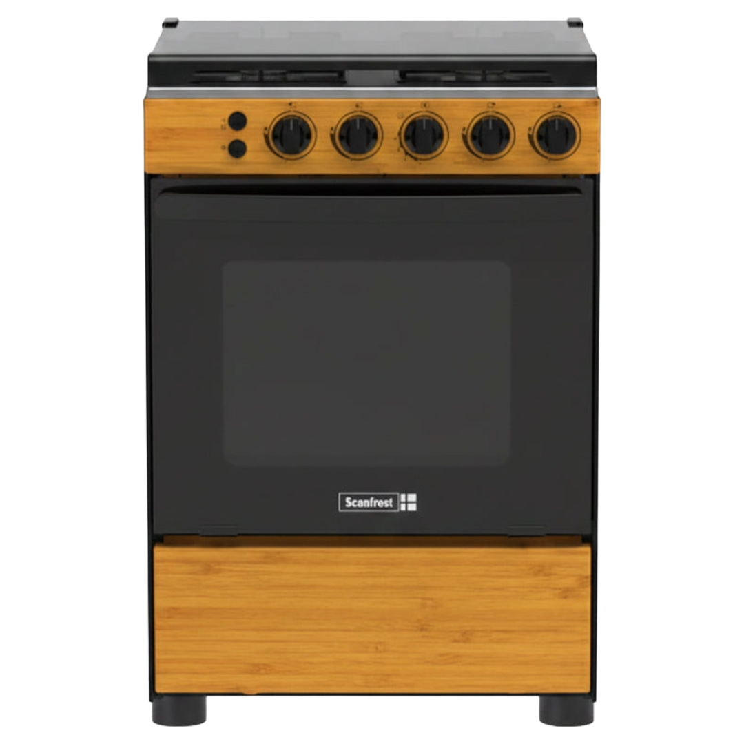 Scanfrost Gas Cooker /60X60/SFC6401NG/ 4GAS Wood Finish
