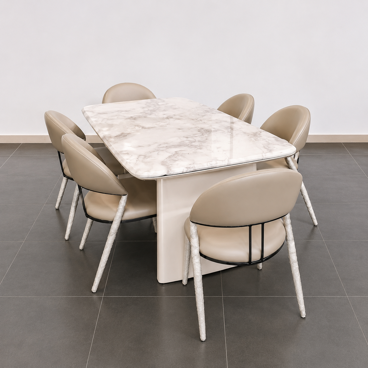 Turkish Marble Top Dining Set 6 Seater