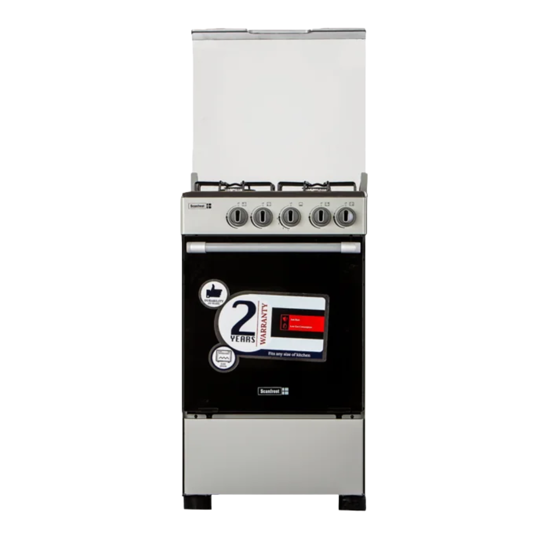 Scanfrost 50X55CM 3 Gas burners and 1 Electric Hot Plate (3by 1) Gas Cooker | SFC 5312S