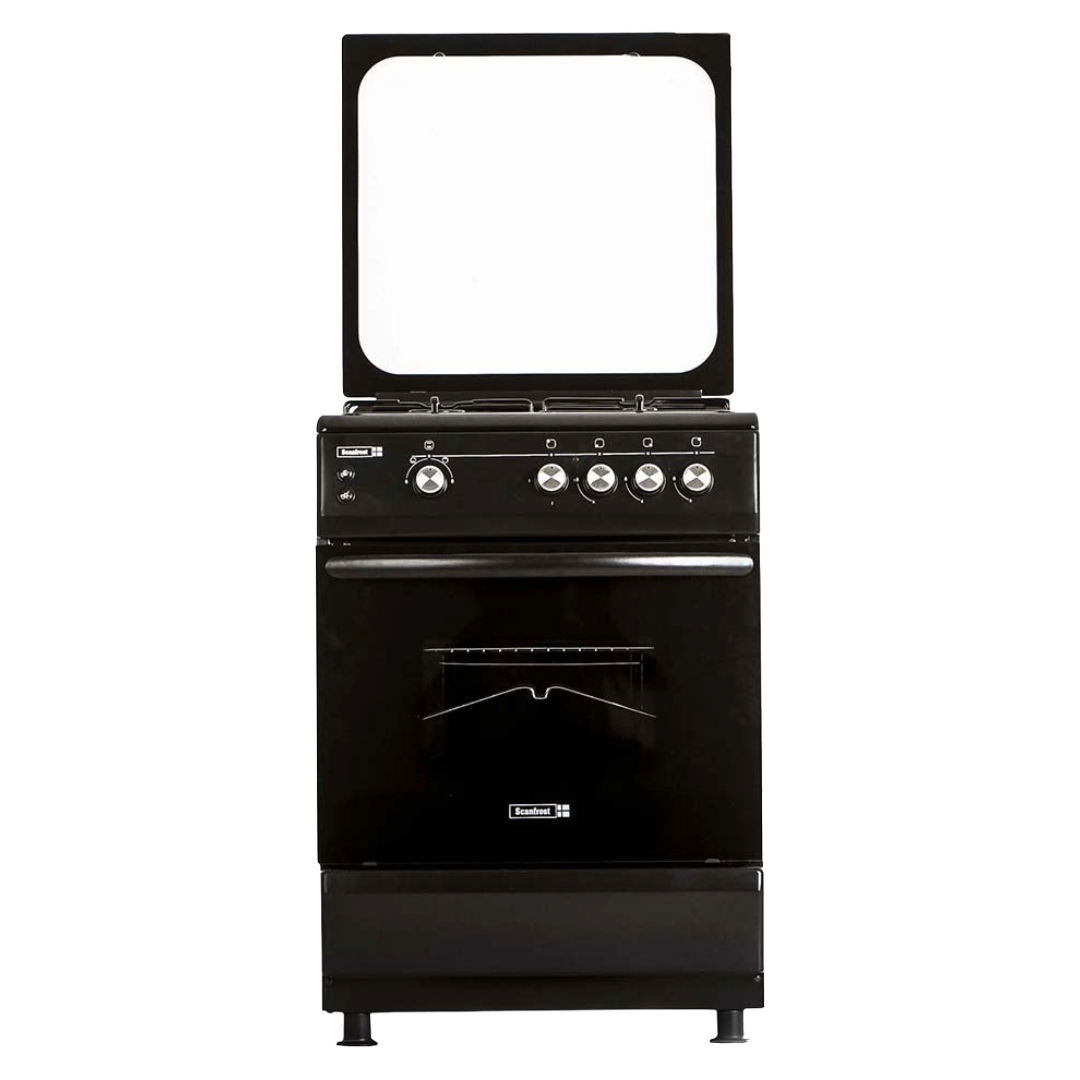 Scanfrost Gas Cooker 60X60 3G+1E Black CK6302B