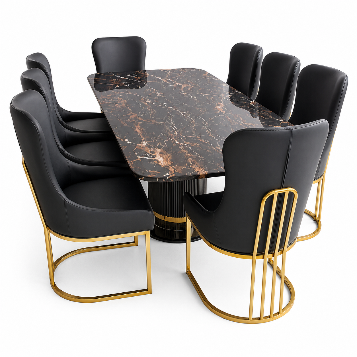 My Home Turkish Marble Top Dining Set 8 Seater