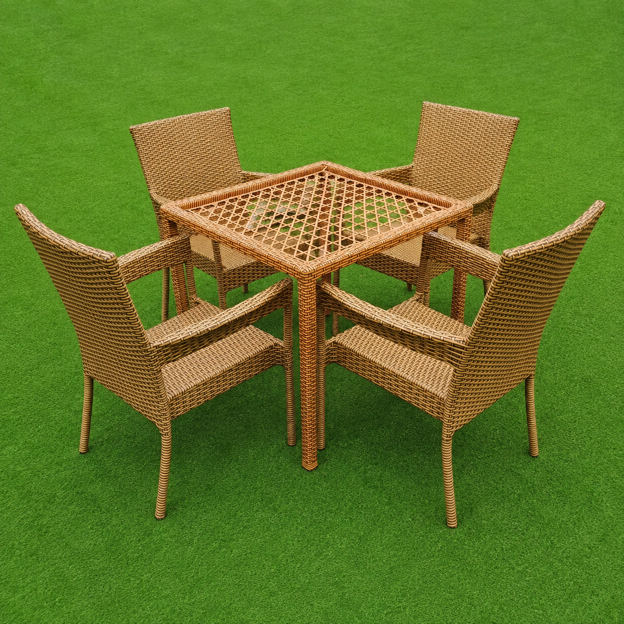 Unique Outdoor Dining Set 4 Seaters | Woven Rattan