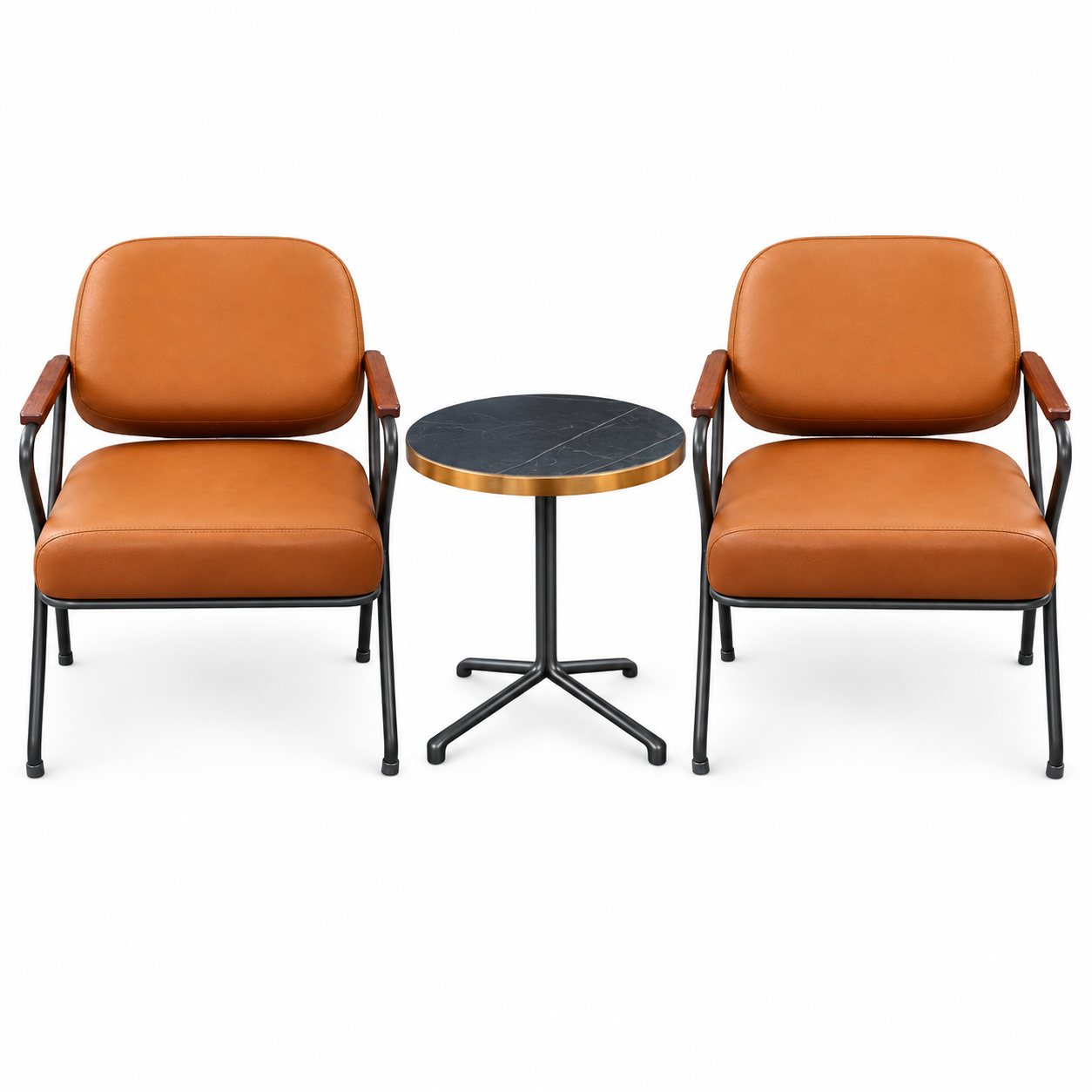 Mid-Century Modern Lounge Chair & Side Table Set