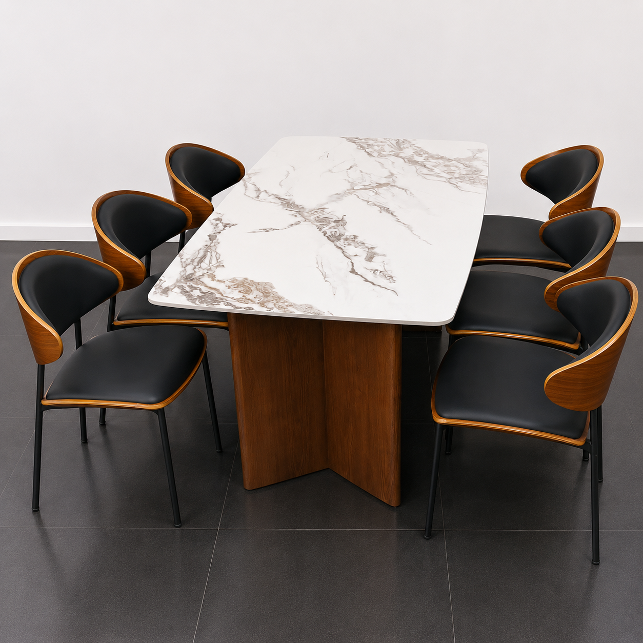 Unique Marble Top Dining Set 6 Seater