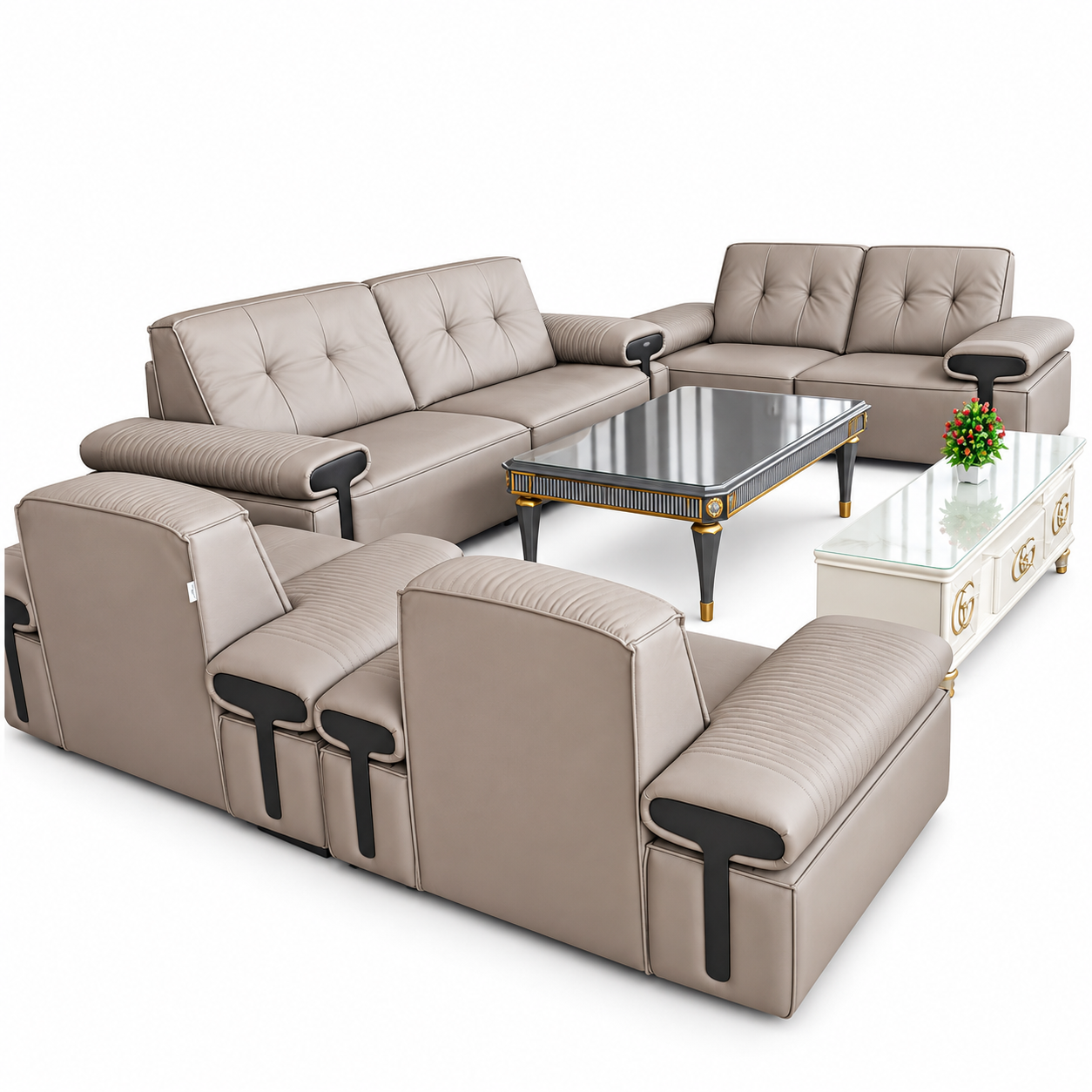 Modern Luxury U-Shaped Modular Smart Sofa Set