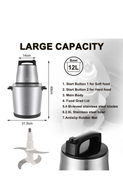 Winning Star ST-5565 12L Food Chopper Processor Meat Blender Grinder